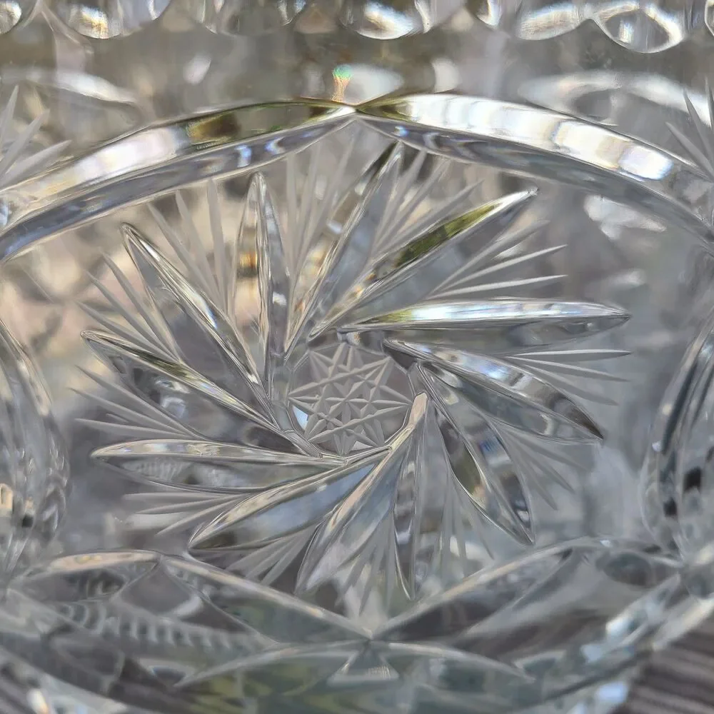 Crystal Clear Monica Pinwheel Elegant Cut Lead Crystal Bowl 8